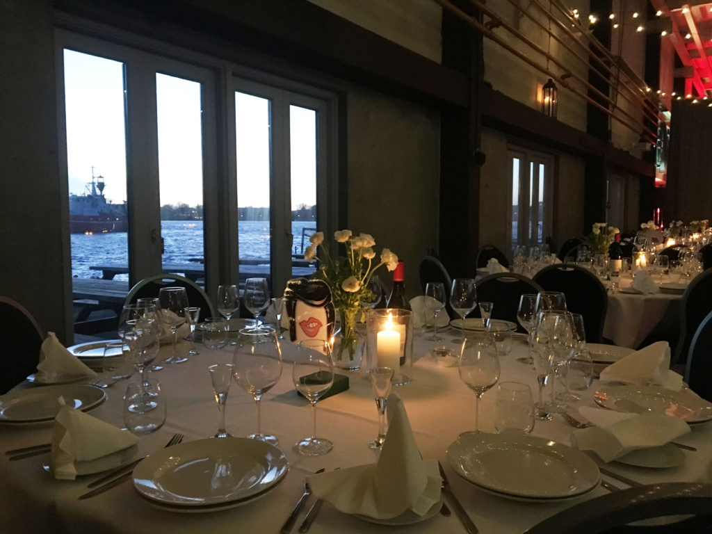 The venue sits right at the kay of the Copenhagen Habour. The geusts enjoyed a spectacular view from the tables.