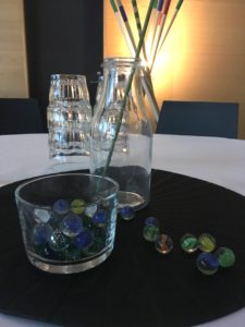 Day 2: Glass marbles was placed at the tables to match the diversity theme of the day
